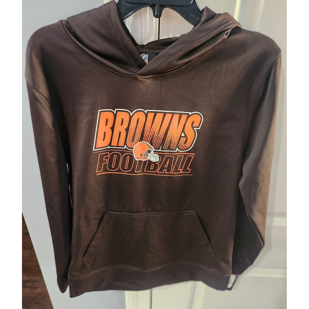 NFL Cleveland Browns Youth Hoodie Brown Football Sweatshirt Team Apparel NWT